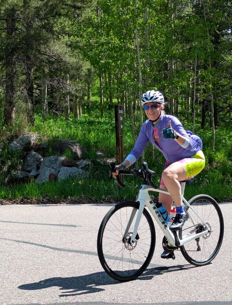 Venus sister riding up to Maroon Bells