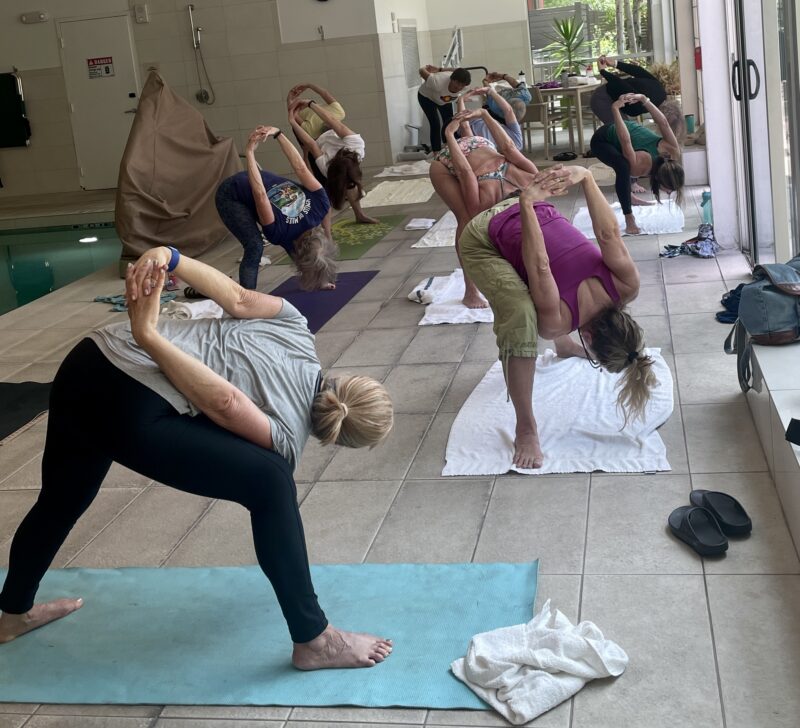 Venus sisters doing yoga
